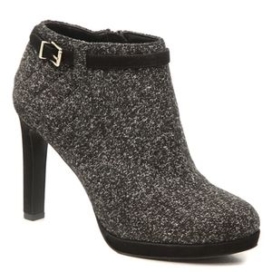 Kelly & Katie Corymbos platform bootie, fabric, black/white charcoal